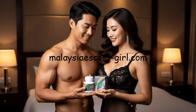 Couple holding Cialis erectile dysfunction pills in bedroom setting.